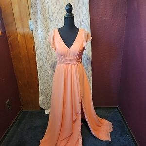 Azazie Omari Sunset Womens Bridesmaid Dress size c medium